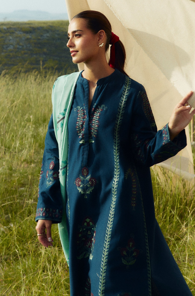 Zara Shahjahan - 3PC Dhanak Embroidered Suit --KSH5094