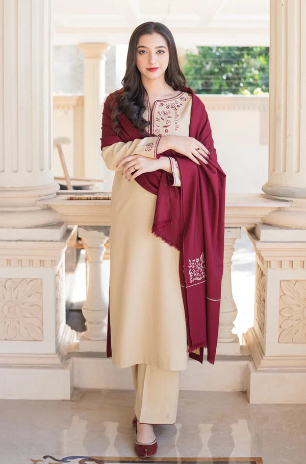 Aisling Dhanak 3PC Embroidered Shawl  KSH-5061