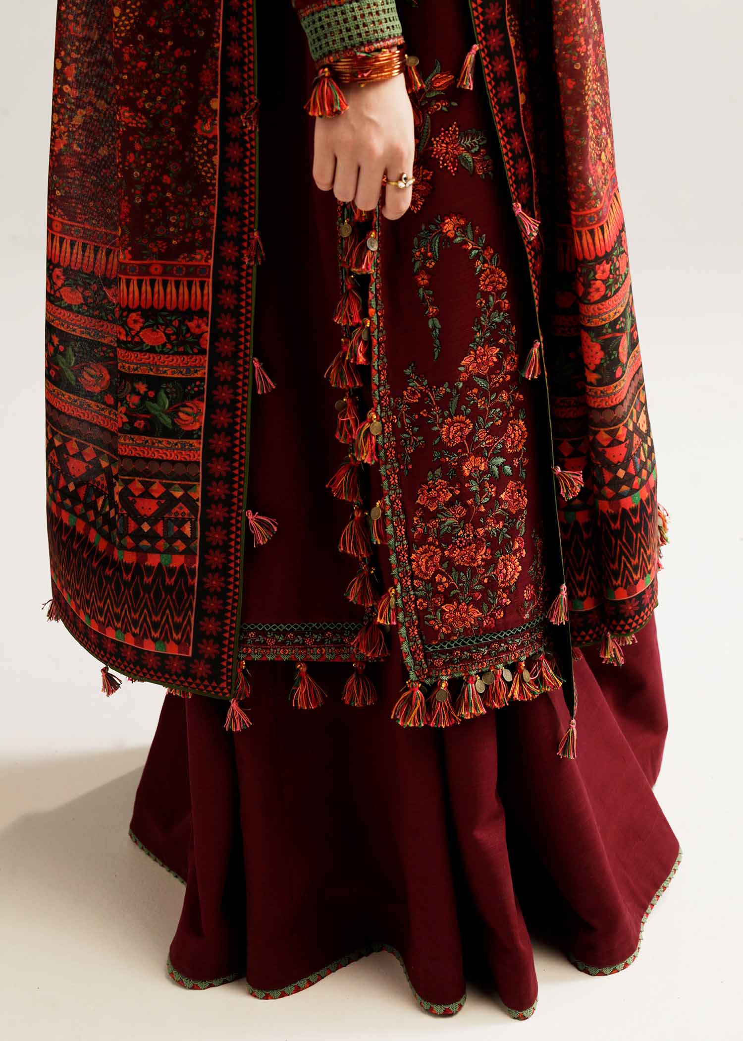 Hussain Rehar - 3PC Embroided Dhanak Suit -KSH5006