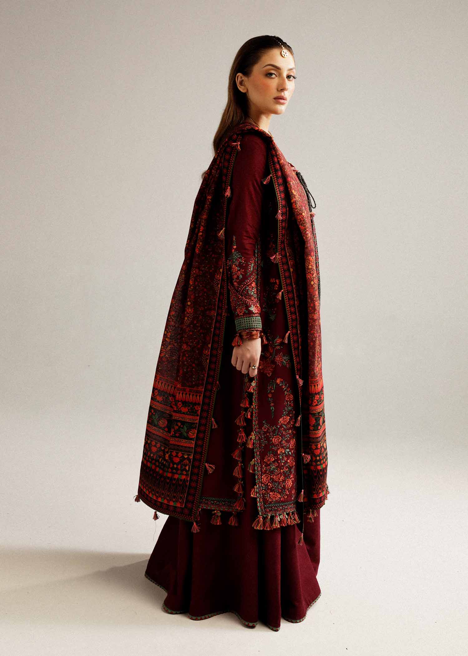 Hussain Rehar - 3PC Embroided Dhanak Suit -KSH5006