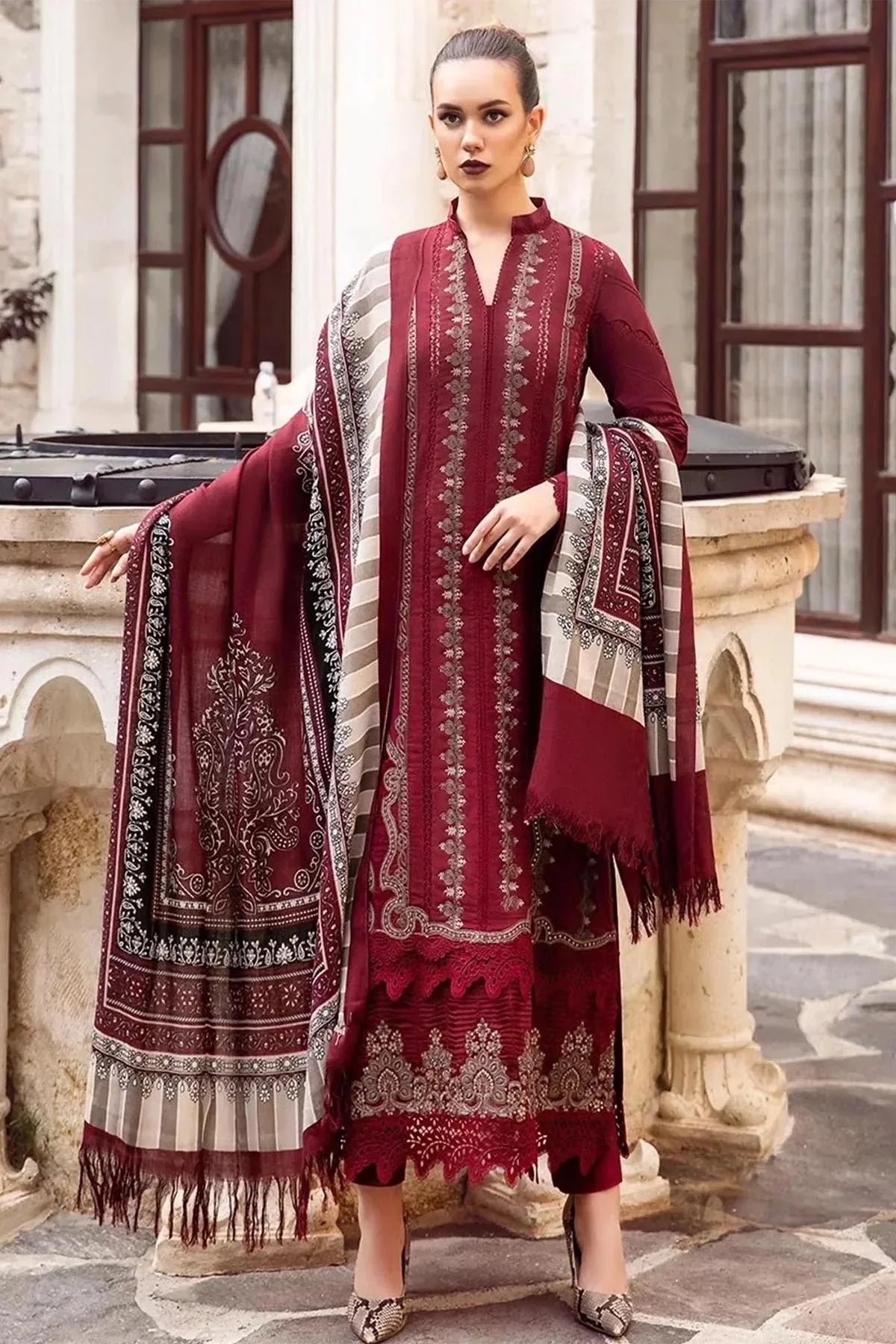 MARIA B - 3PC DHANAK EMBROIDERED -KSH5044