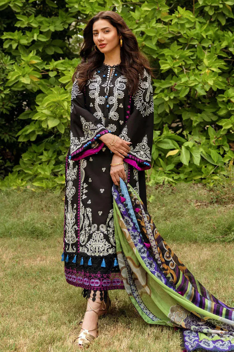 SIRAA BY SADAF - 3PC Dhanak EMBROIDERED -KSH5032