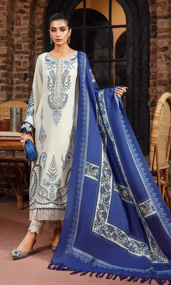 Maria B 3PC Fully Embroidered Dhanak Suit-KSH5041