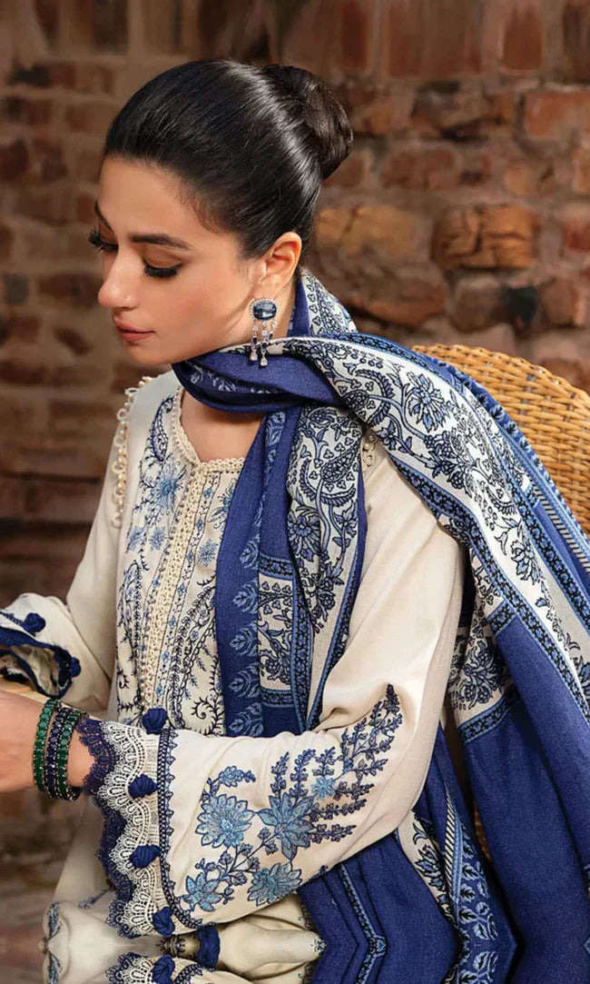 Maria B 3PC Fully Embroidered Dhanak Suit-KSH5041