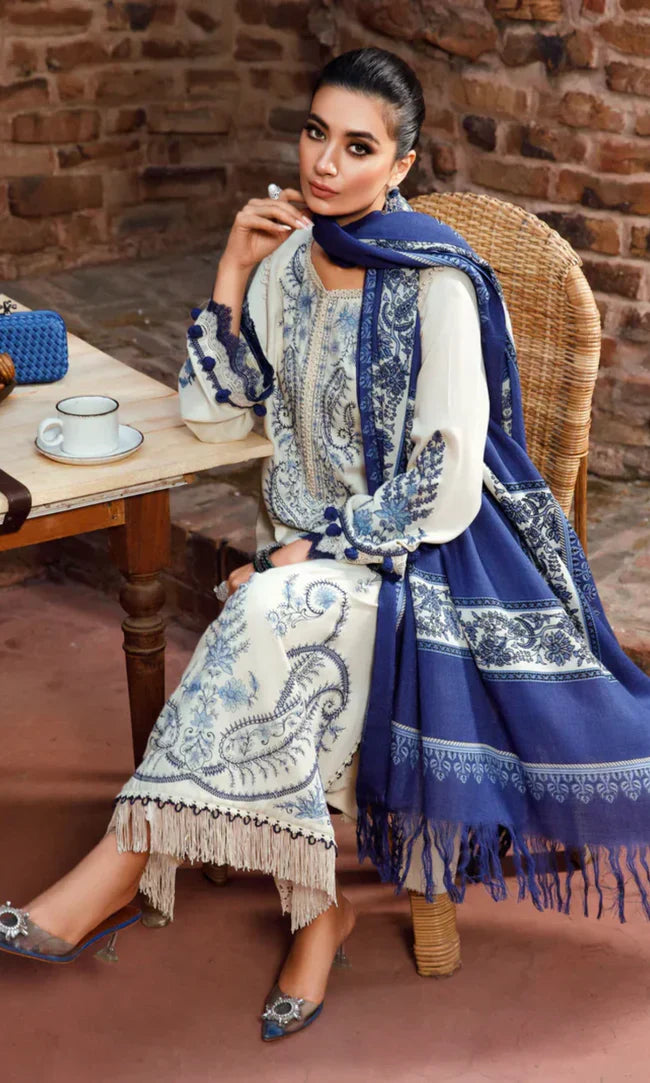 Maria B 3PC Fully Embroidered Dhanak Suit-KSH5041