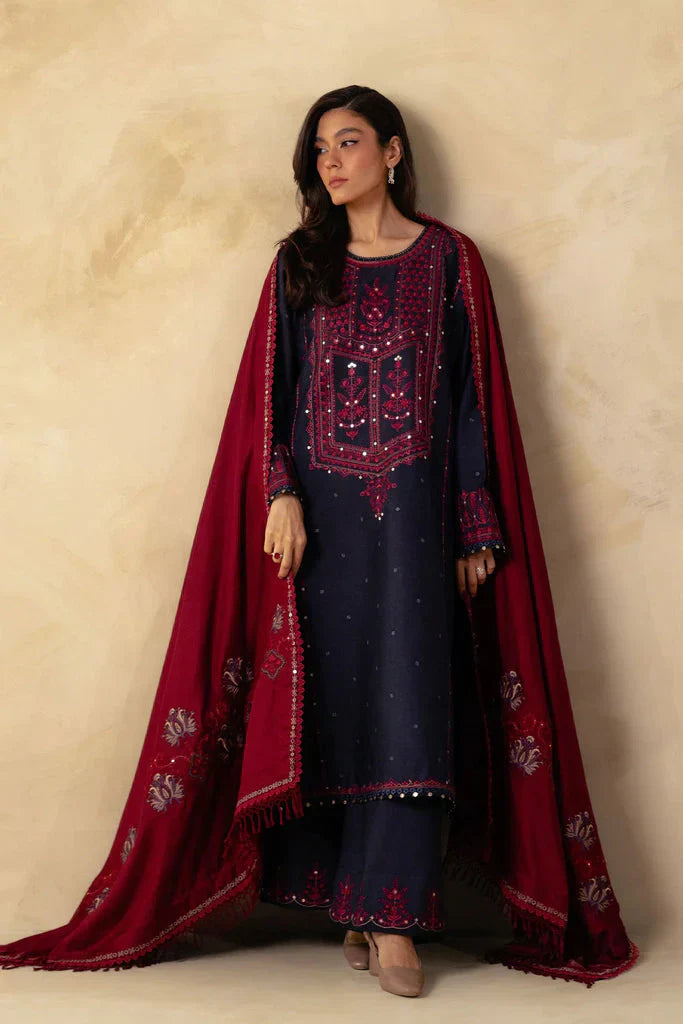 Zara Shahjahan - WOOL MAREENA 3PC EMBROIDERED -KSH5030