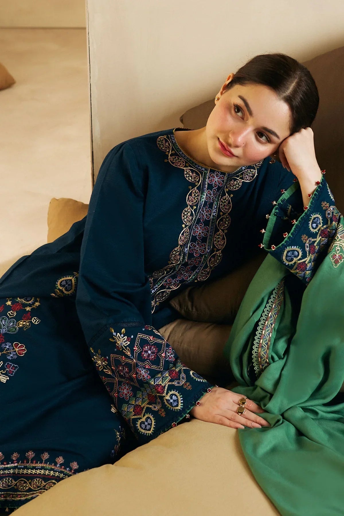 ZARA SHAHJAHAN DHANAK EMBROIDERY DRESS 3 PIECE - KSH535