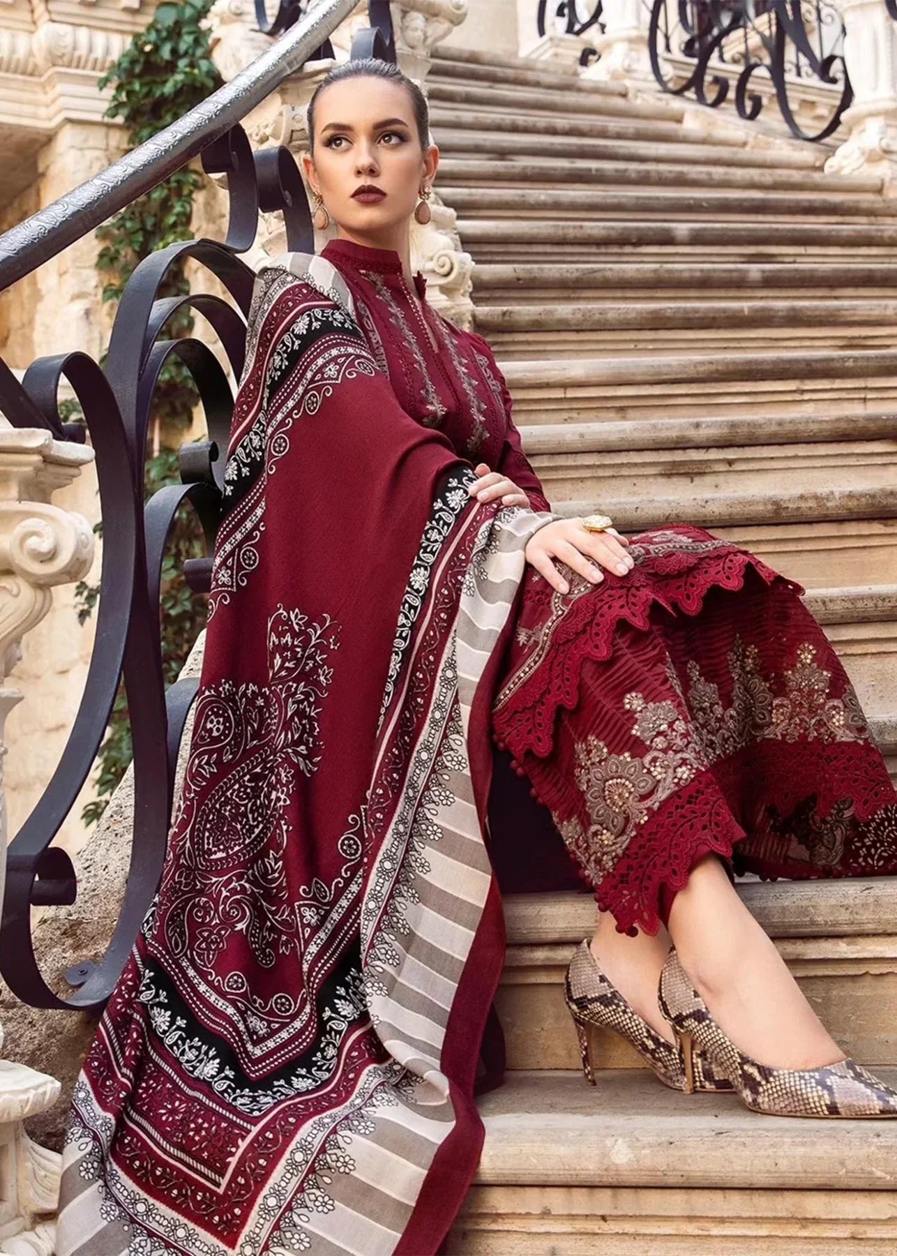 MARIA B - 3PC DHANAK EMBROIDERED -KSH5044