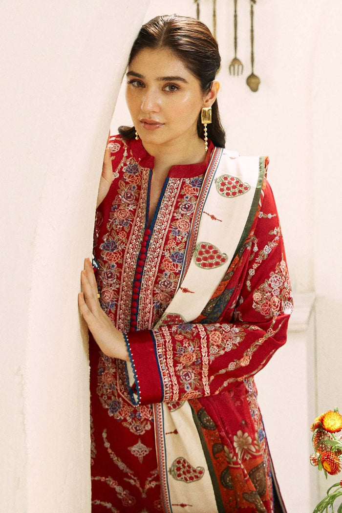 Zara Shahjahan - 3PC Embroided Dhanak Suit -KSH5076